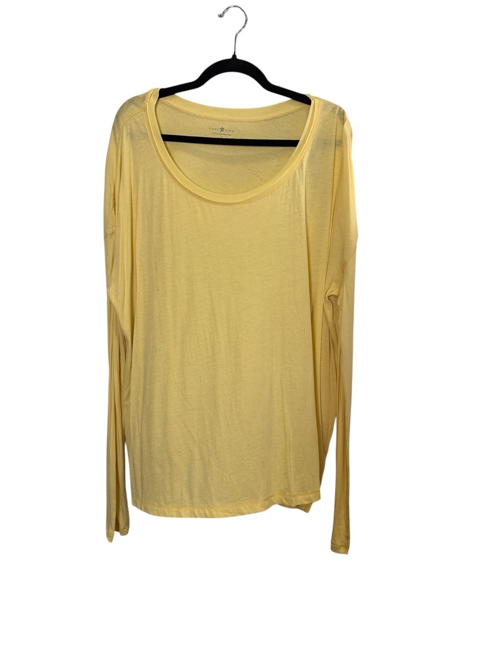 Grey State Cotton Lightweight Desert Dandelion Long Sleeve Scoop Neck Tee Sz L